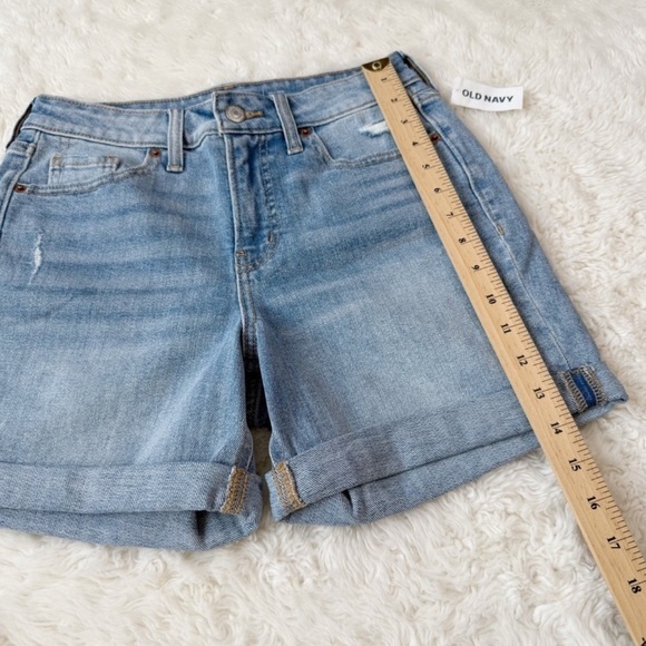 NWT Old Navy Women Blue Hight Waist OG Straight Denim Shorts US2 Preppy Classic - Picture 7 of 9